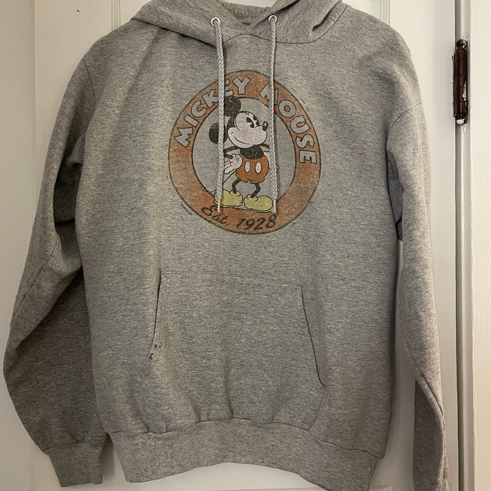 Old School Mickey Mouse Gray Hoodie
